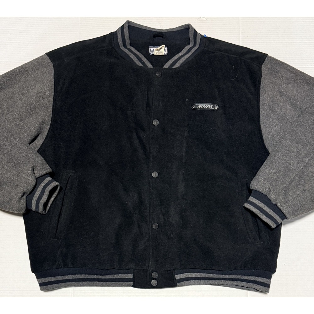 BUM‎ EQUIPMENT - Men's Vintage Blue Fleece Varsity Jacket - Size X-Large XL